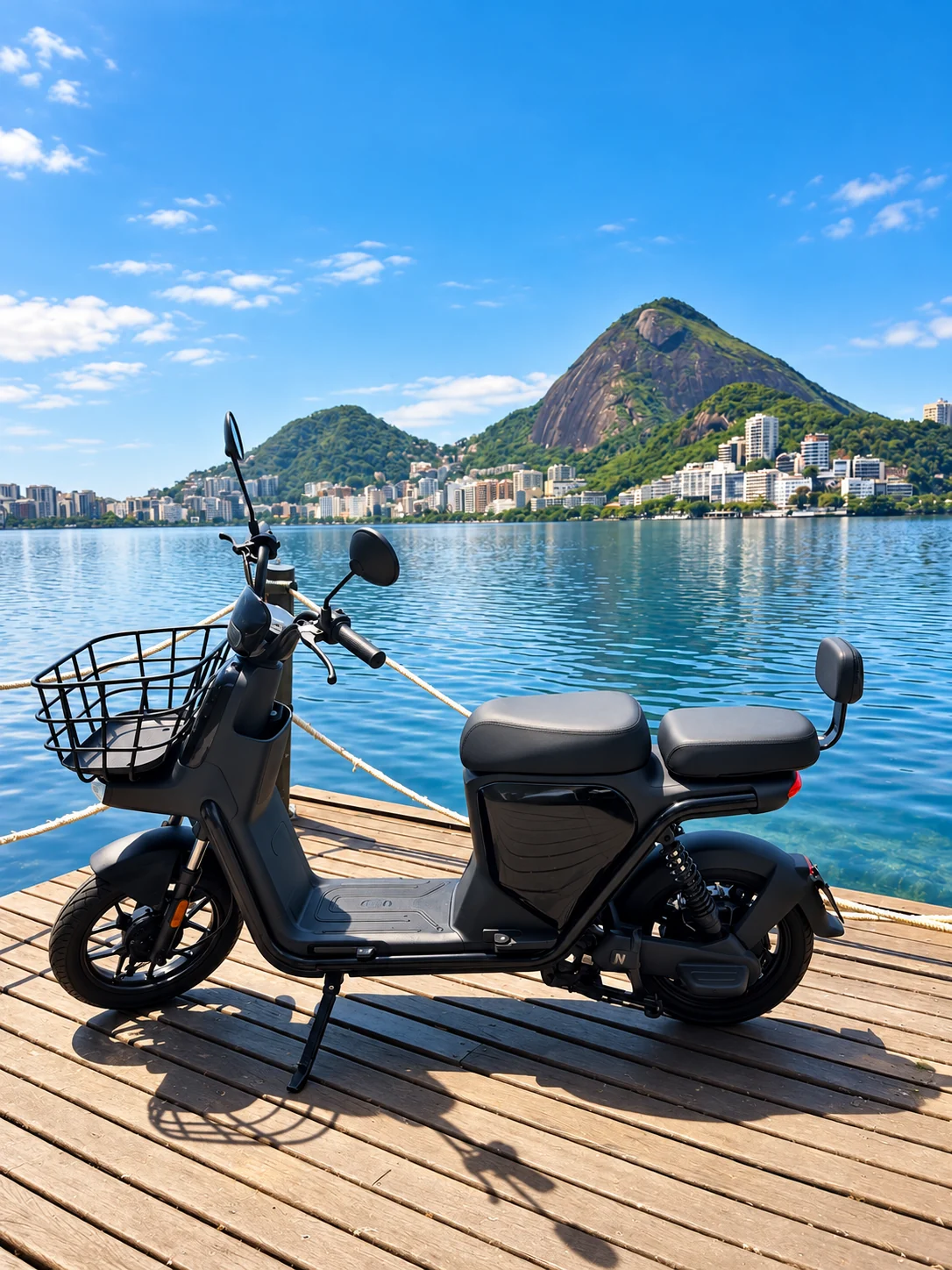 Scooter elétrica Onn N1 Lite da Rio E-Bike na Lagoa Rodrigo de Freitas